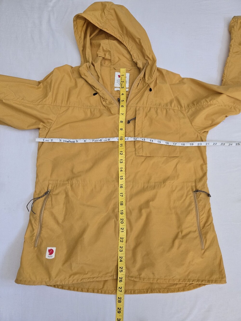 Fjallraven High Coast Wind Jacket Yellow Hooded Windbreaker Lightweight M - Picture 12 of 13